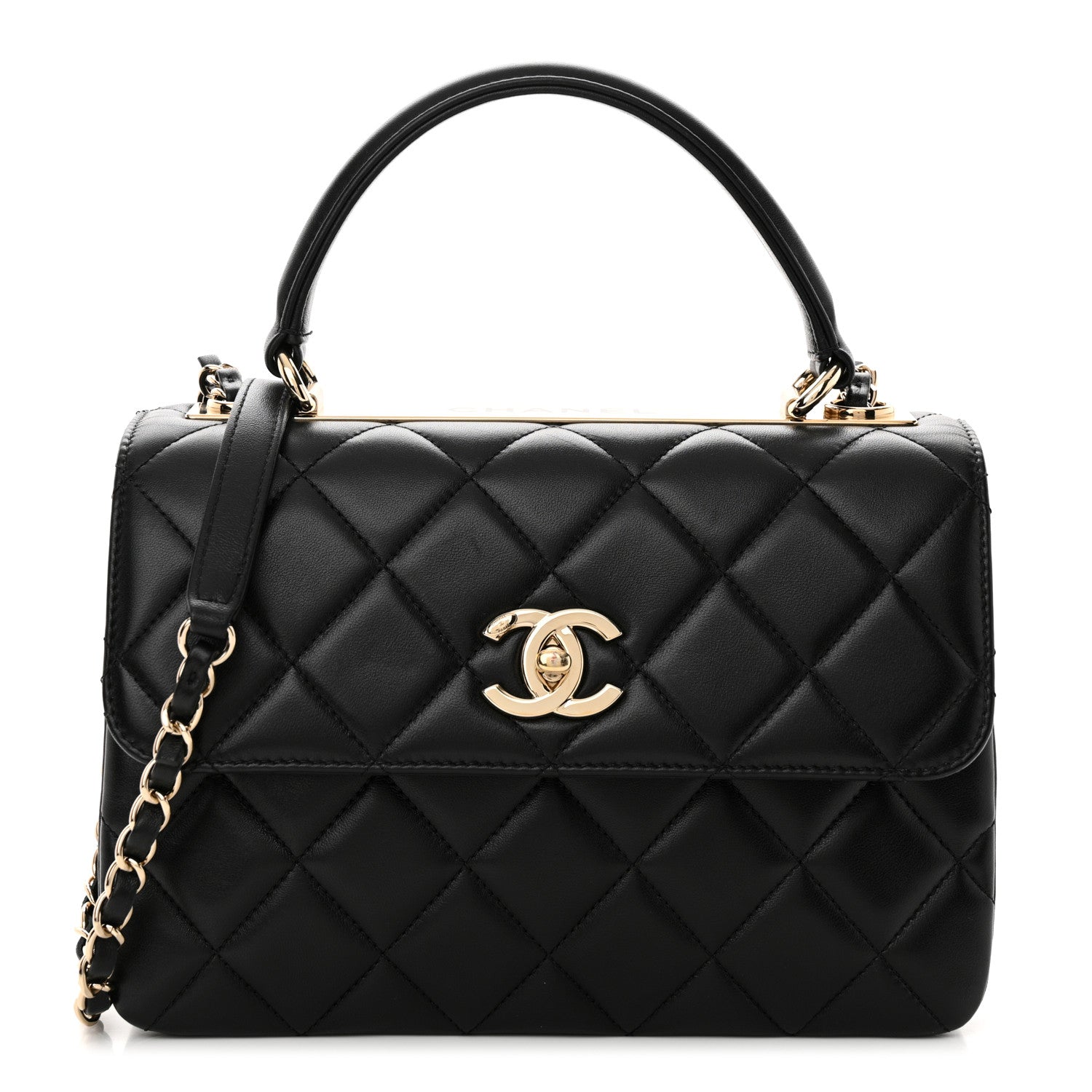 Chanel Lambskin Quilted Small Trendy CC Dual Handle Flap Bag Black 1 of 13