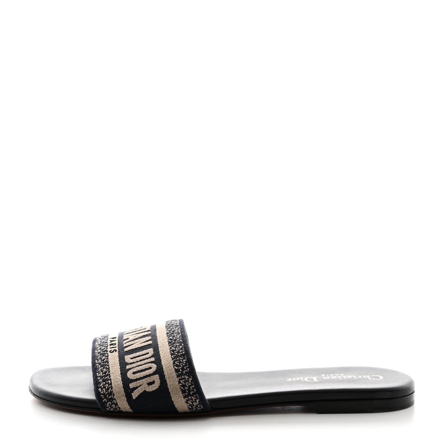 Canvas Embroidered Dway Mules Slide Sandals 39 Deep Blue