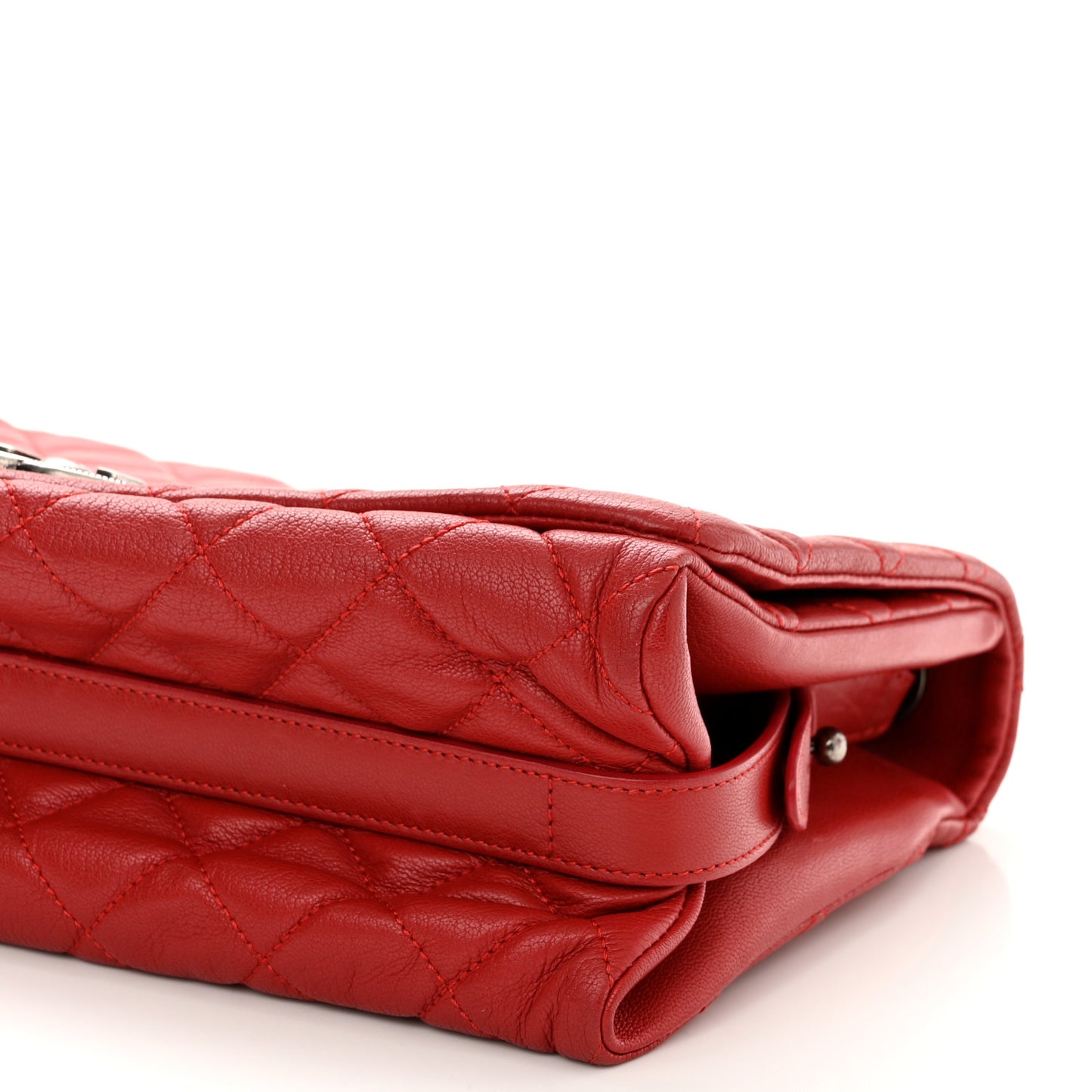 Goatskin Quilted Large City Rock Flap Red
