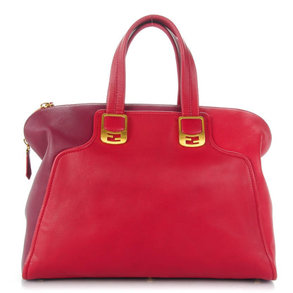 Fendi Vitello Capra Alabama Colorblock Large Chameleon Tote Ciliegia Bordeaux Ruby 1 of 9