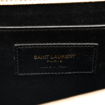 Saint Laurent Metallic Textured Calfskin Classic Monogram Cassandre Clutch Pale Gold 6 of 12