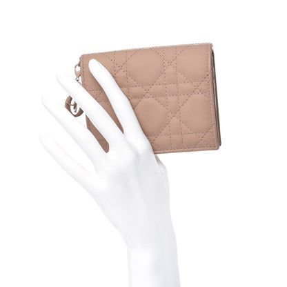 Christian Dior Ultra Matte Calfskin Cannage Mini Lady Dior Wallet Beige 2 of 8