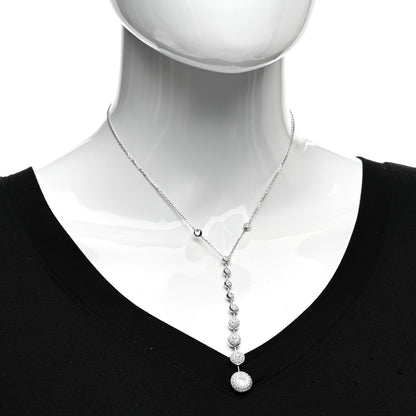Chopard 18K White Gold Diamond Happy Diamonds Pave Graduated Drop Necklace 2 of 4