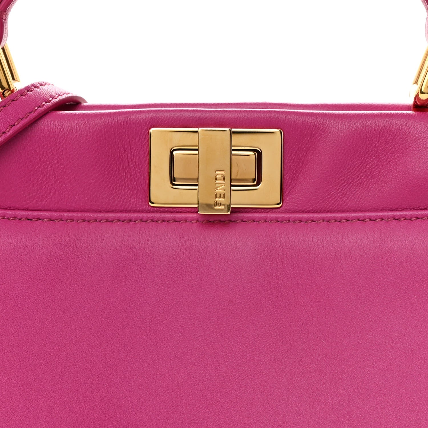 Fendi Nappa Mini Peekaboo Iconic Satchel Magenta 9 of 11