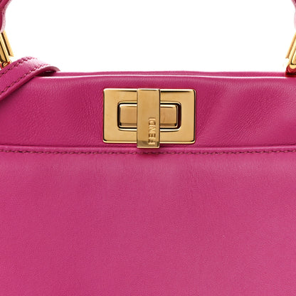 Fendi Nappa Mini Peekaboo Iconic Satchel Magenta 9 of 11