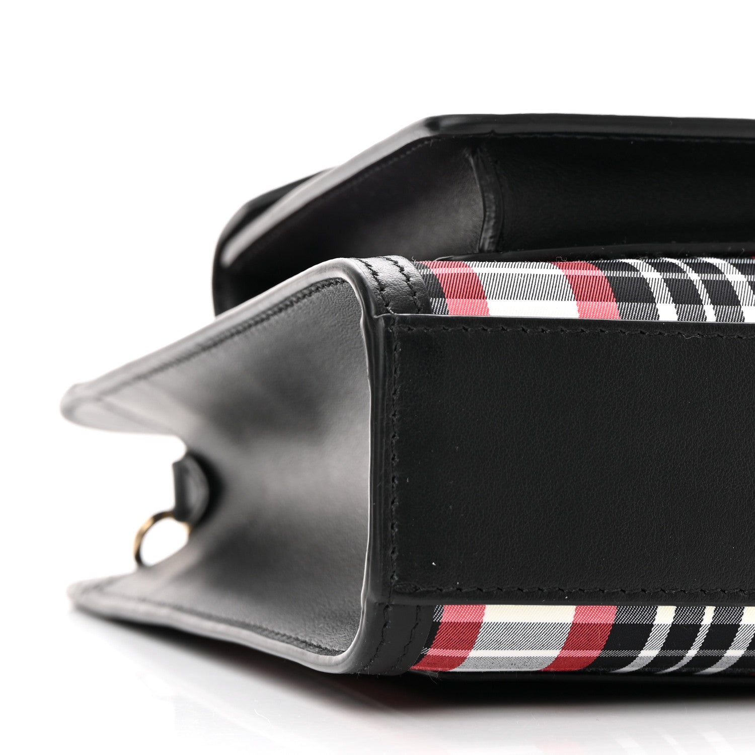 Burberry Calfskin Nylon Tartan Mini Pocket Bag Bright Red 8 of 9