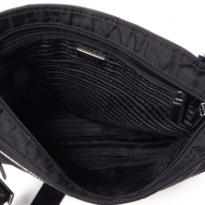 Prada Tessuto Nylon Saffiano Flat Messenger Bag Black 7 of 9