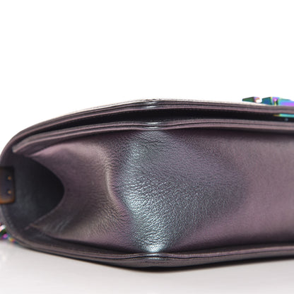 Chanel Iridescent Goatskin Quilted Medium Boy Flap Purple 9 of 11