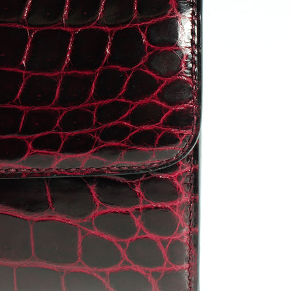 Hermes Shiny Niloticus Crocodile Egee Clutch Bordeaux 8 of 14