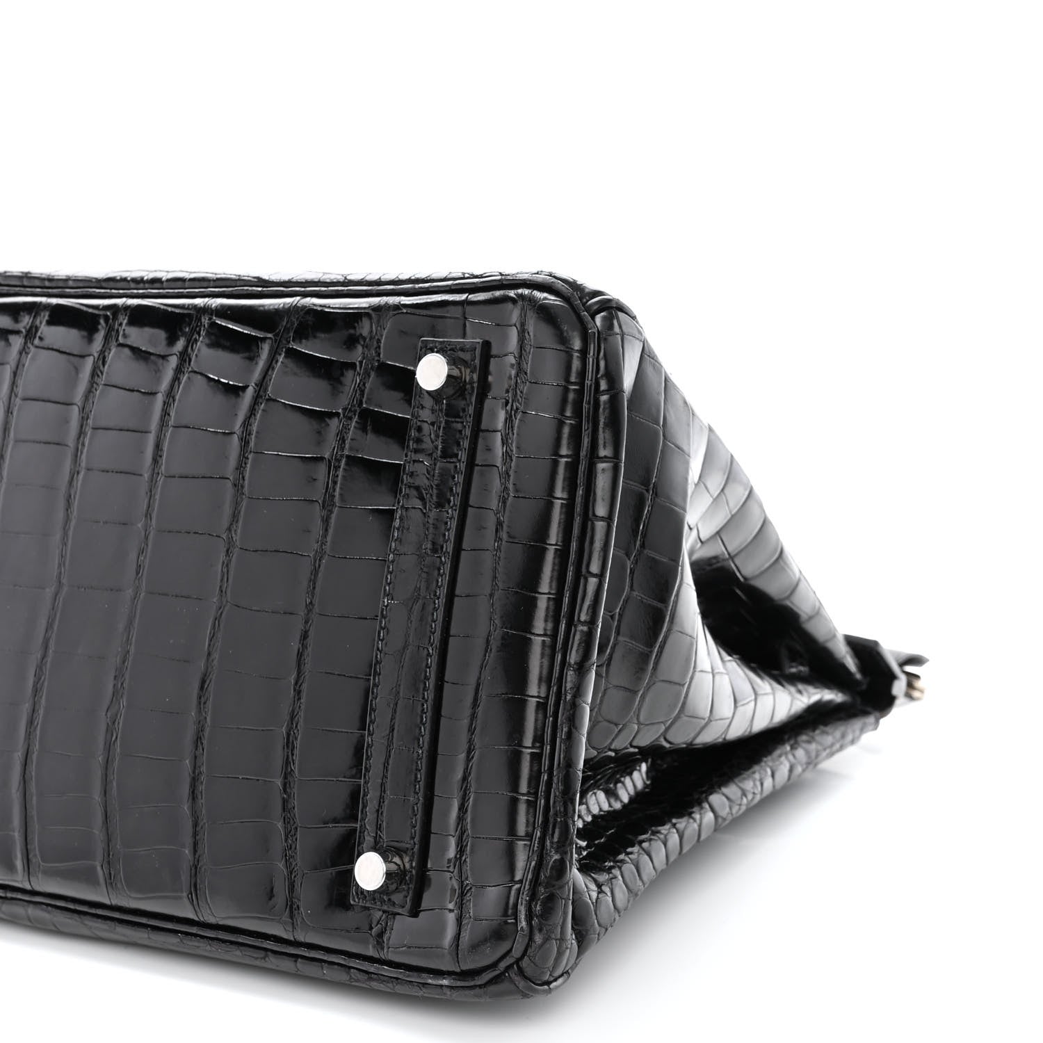 Hermes Shiny Porosus Crocodile Birkin 35 Black 10 of 14