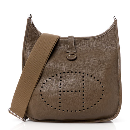 Hermes Taurillon Clemence Evelyne III PM Etoupe 1 of 12