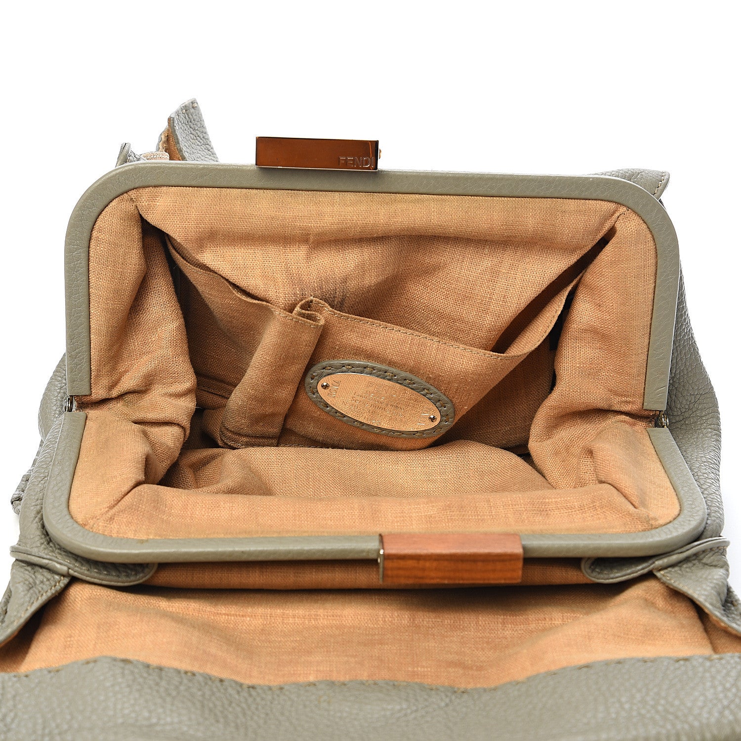 Fendi Calfskin Romano Selleria Tote Grey 5 of 13