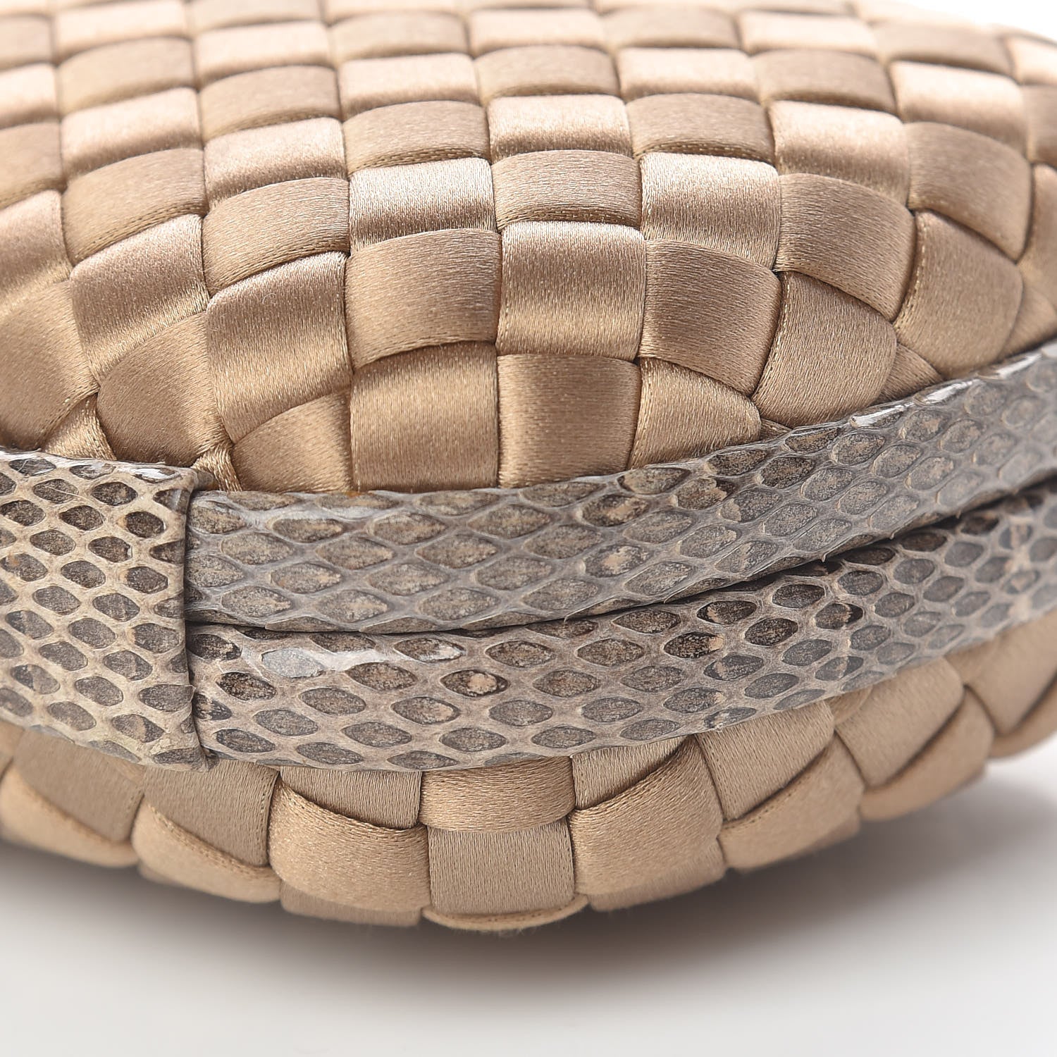 Bottega Veneta Satin Intreccio Impero Ayers Knot Clutch Camel 8 of 9