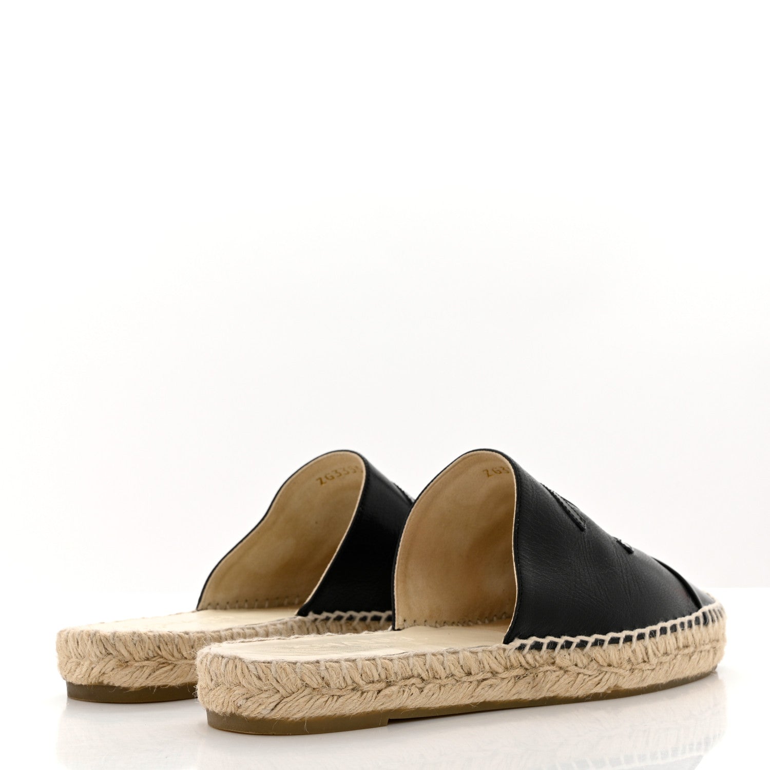 Chanel Iridescent Goatskin Patent CC Espadrille Mules 39 Black 4 of 8