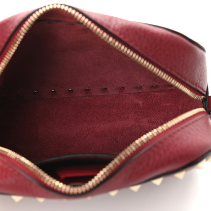 Valentino Garavani Pebbled Calfskin Rockstud Camera Crossbody Bag Rubino 5 of 8
