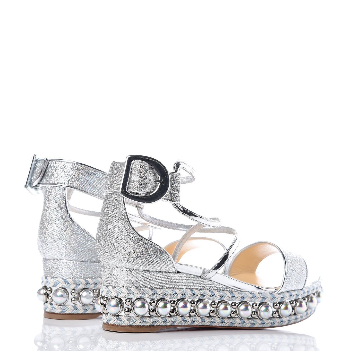 Lurex Chocazeppa 60 Platform Sandals 38 Silver
