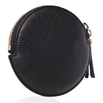 Gucci Pebbled Calfskin Round Coin Purse Black 3 of 7