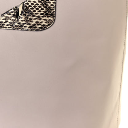 Fendi Vitello Ginevra Elaphe Monster Eyes Shopping Tote Grigio Polvere Naturale 15 of 16