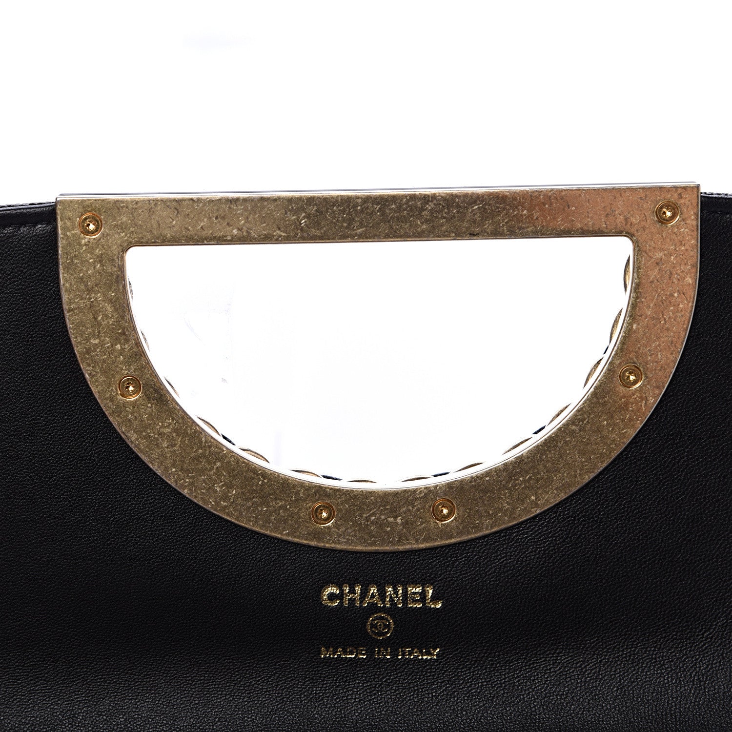 Chanel Grained Calfskin Small Chain Handle Clutch Black 7 of 7