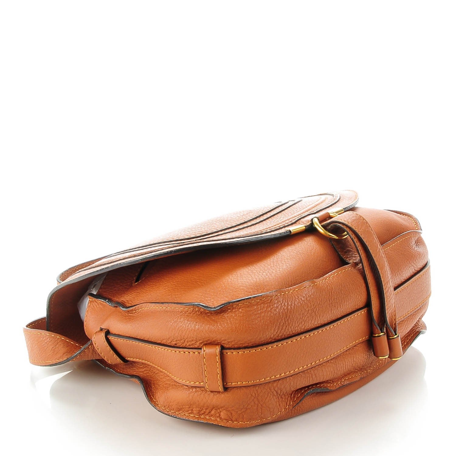 Chloe Calfskin Medium Marcie Round Crossbody Bag Whiskey 4 of 9