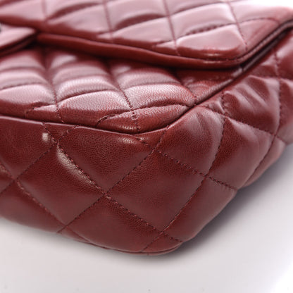 Chanel Lambskin Quilted East West Flap Dark Red 10 of 18