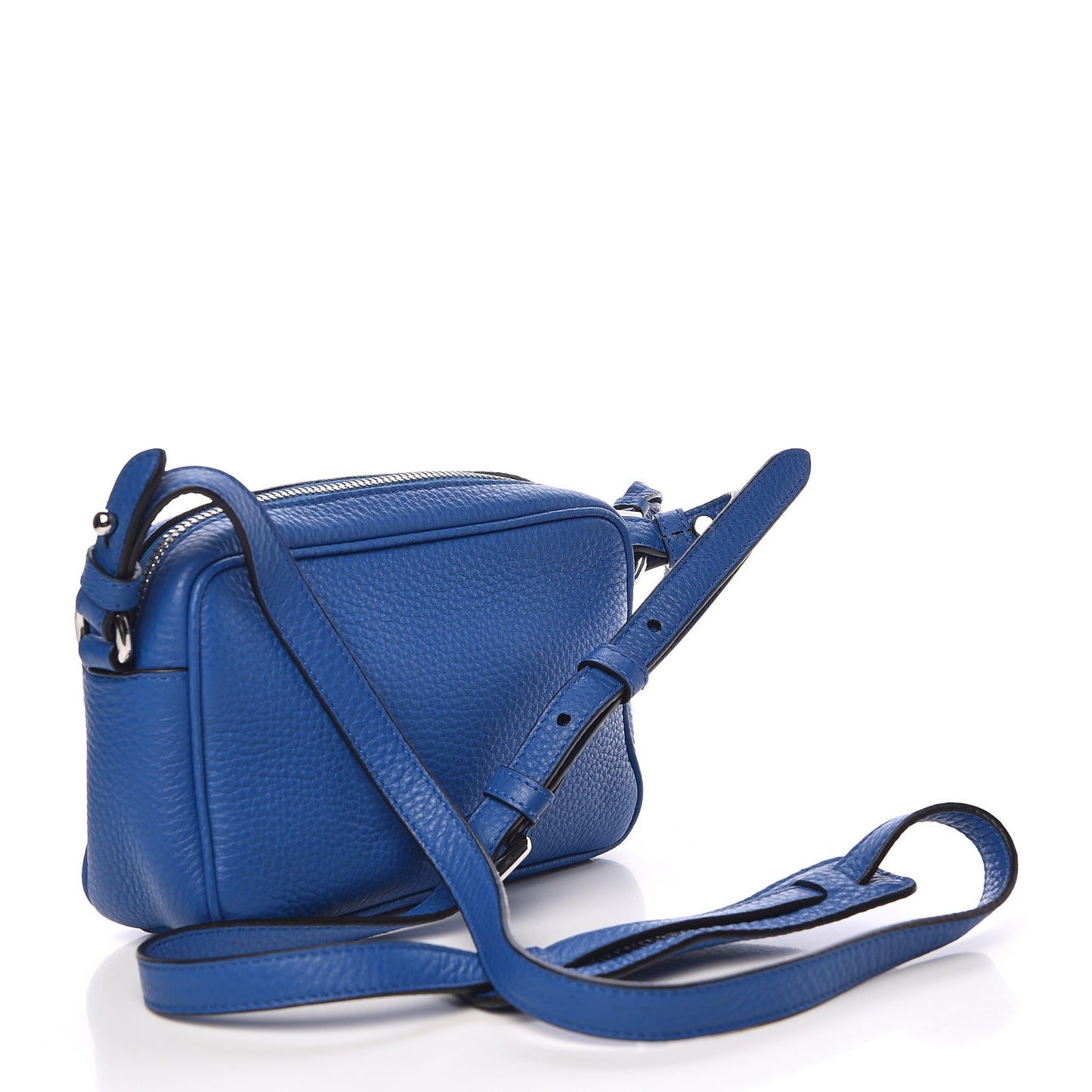 Vitello Daino Camera Crossbody Azurro