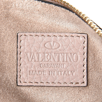 Valentino Garavani Pebbled Calfskin Large Rockstud Zip Pouch Poudre 6 of 9