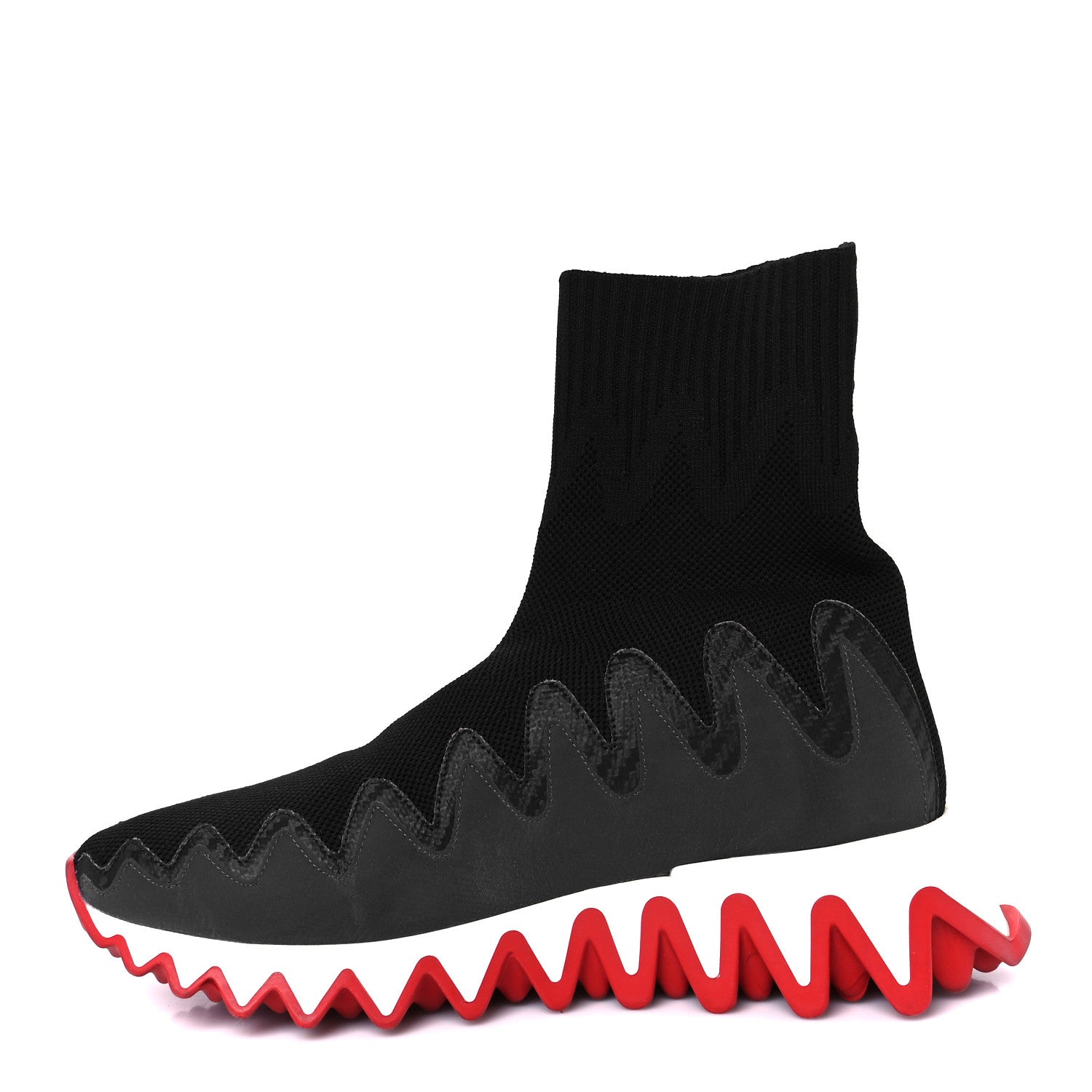 A18002 美品 クリスチャンルブタン Sharky Sock RED 40 Christian Louboutin SHARKY SOCK Women Knit Flat Sneakers Shoes