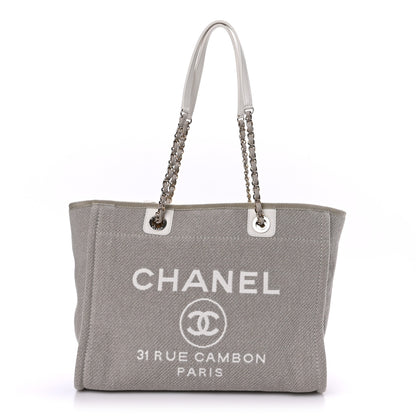 Chanel Mixed Fibers Small Deauville Tote Light Grey 1 of 10