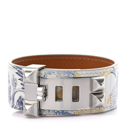 Hermes Swift Collier de Chien CDC 24 Tattoo Bracelet T2 White Soleil Bleu Saphir 3 of 6