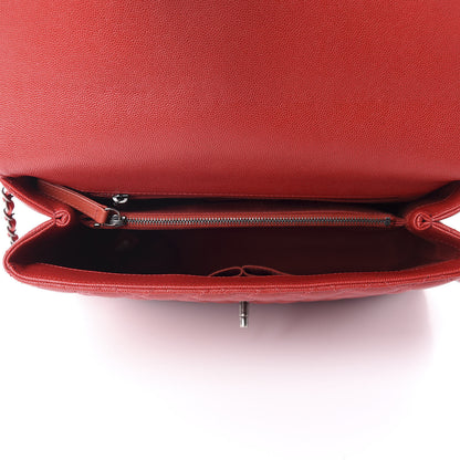 Chanel Caviar Quilted Large Coco Handle Flap Red 4 of 9