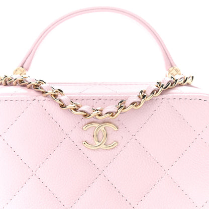 Chanel Caviar Quilted Small Top Handle Vanity Case Light Pink 9 of 12