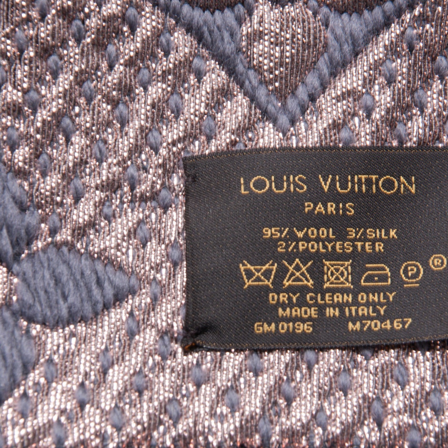Wool Silk Logomania Shine Scarf Grey