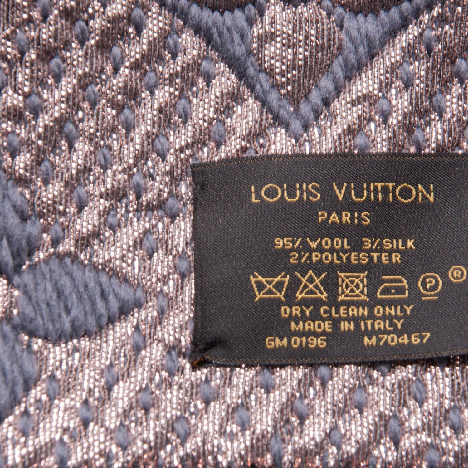 Louis Vuitton Wool Silk Logomania Shine Scarf Grey 4 of 4