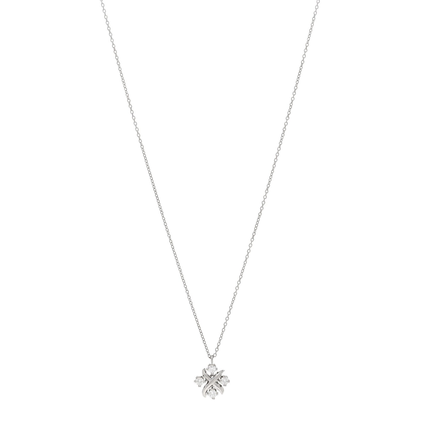 Platinum Diamond Schlumberger Lynn Pendant Necklace