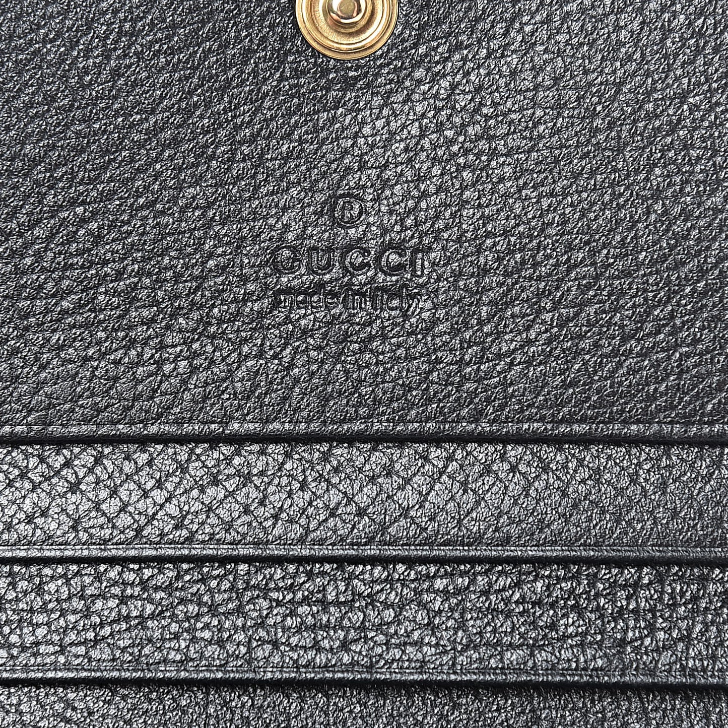 Calfskin Crystal Double G Card Case Black