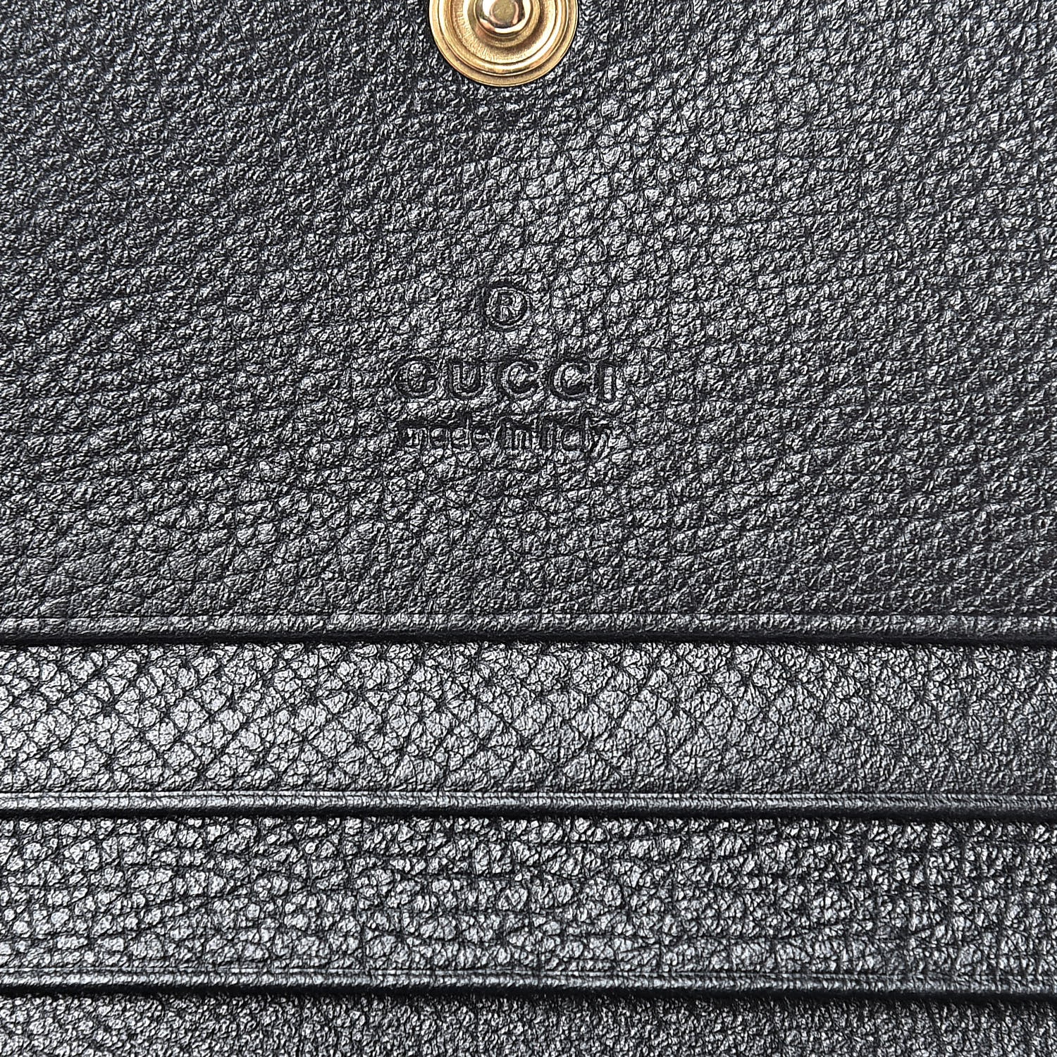 Gucci Calfskin Crystal Double G Card Case Black 6 of 10