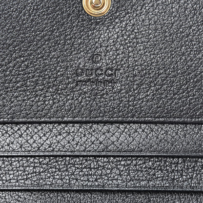 Gucci Calfskin Crystal Double G Card Case Black 6 of 10