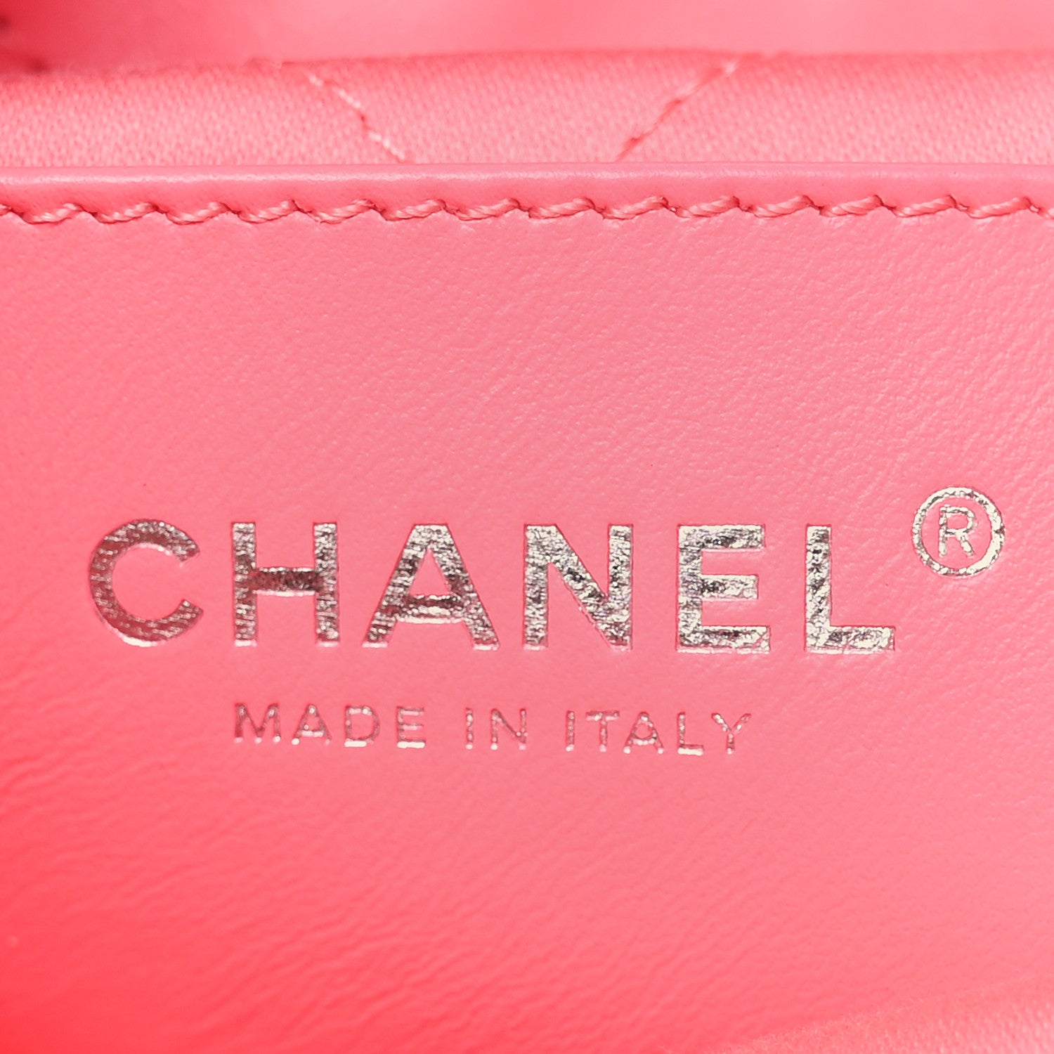 Chanel Shiny Calfskin Quilted Rainbow Metal Mini Chanel 22 Coral Pink 6 of 10