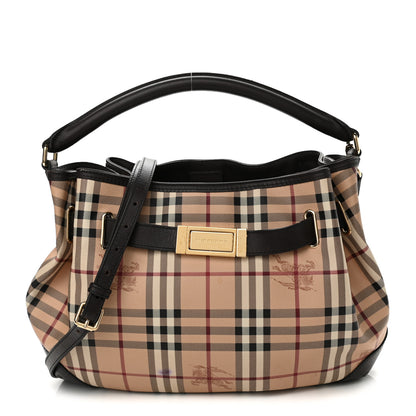 Burberry Haymarket Check Medium Willenmore Hobo Chocolate 1 of 17