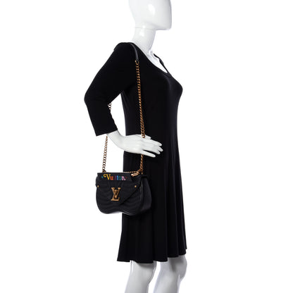 Louis Vuitton Calfskin New Wave Chain MM Black 2 of 10
