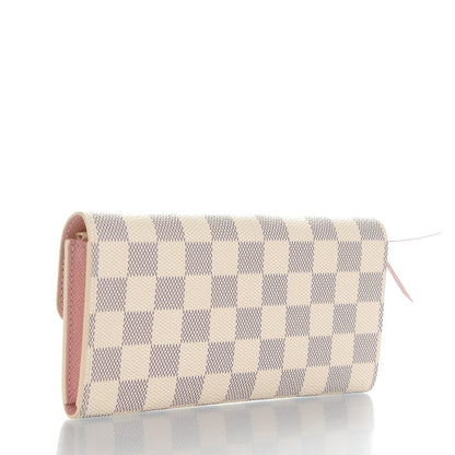 Louis Vuitton Damier Azur Emilie Wallet Rose Ballerine 3 of 7