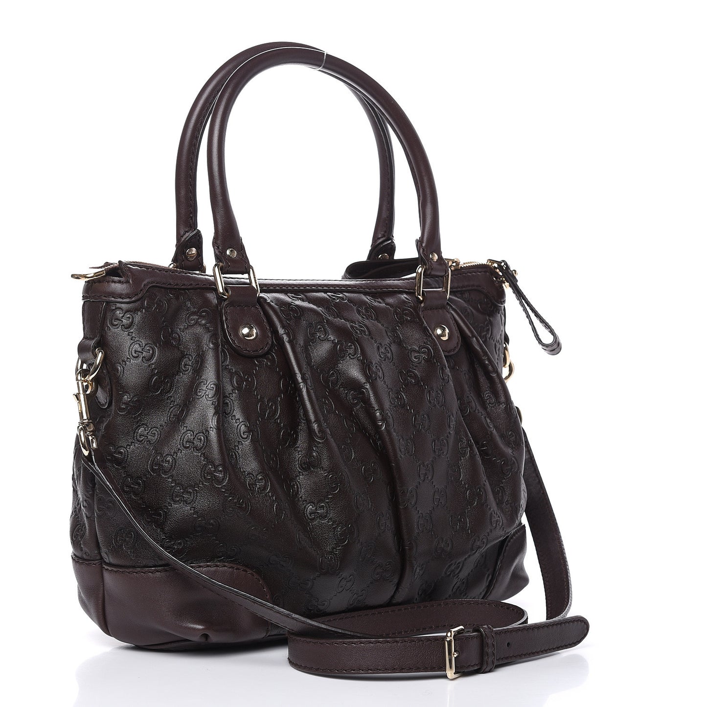 Guccissima Medium Sukey Top Handle Bag Dark Brown