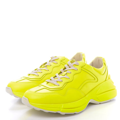 Gucci Calfskin Mens Rhyton Sneakers 10 Yellow Fluo 3 of 9