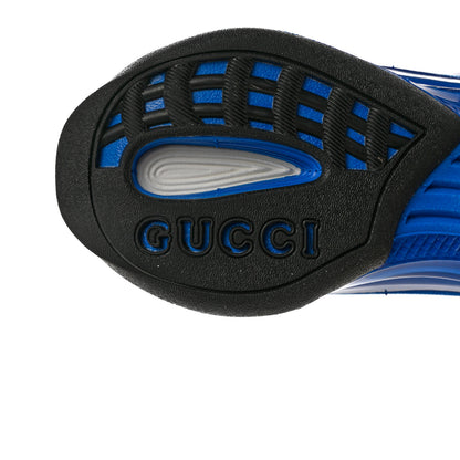 Gucci Technical Knit Fabric Waves GG Monogram Womens Gucci Run Sneakers 37.5 Great White Bright Splash Thunder Grey Sky 7 of 8