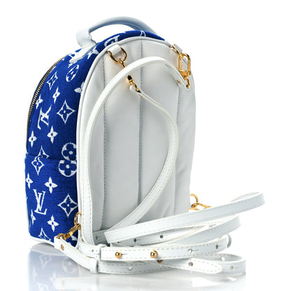 Louis Vuitton Jacquard Velvet Monogram Palm Springs Backpack Mini Blue 3 of 8