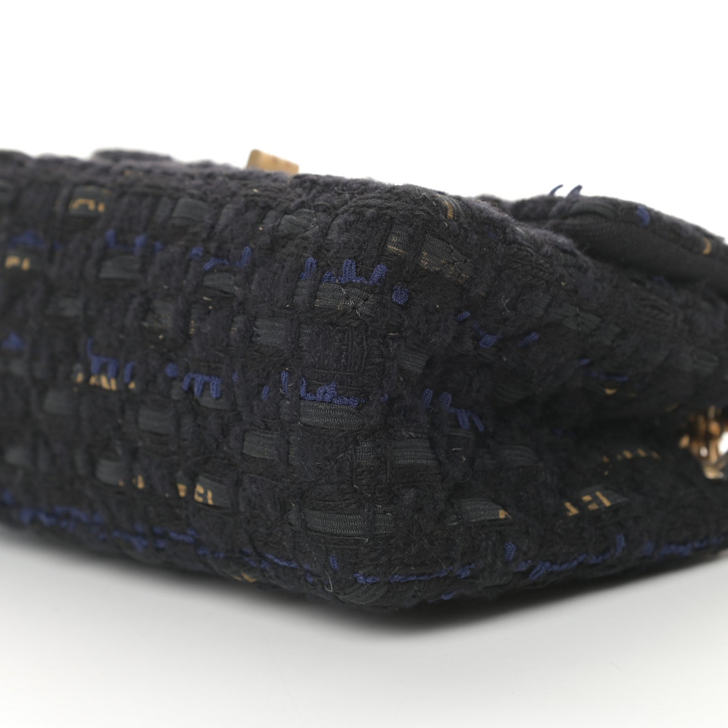 Tweed Quilted Mini 2.55 Reissue Flap Black Gold Navy