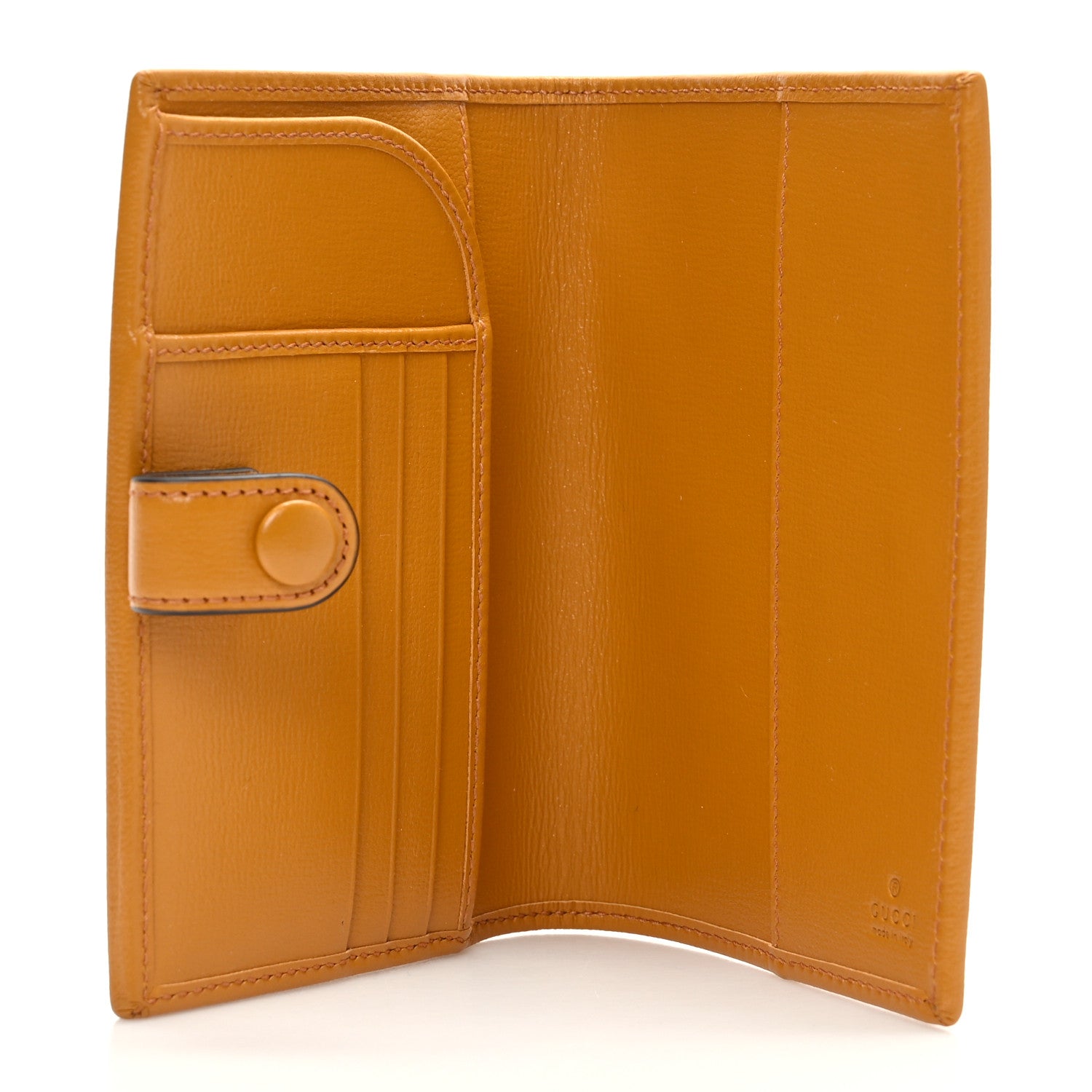 Gucci GG Supreme Monogram Textured Calfskin Retro Interlocking G Passport Case Beige Yellow 5 of 6