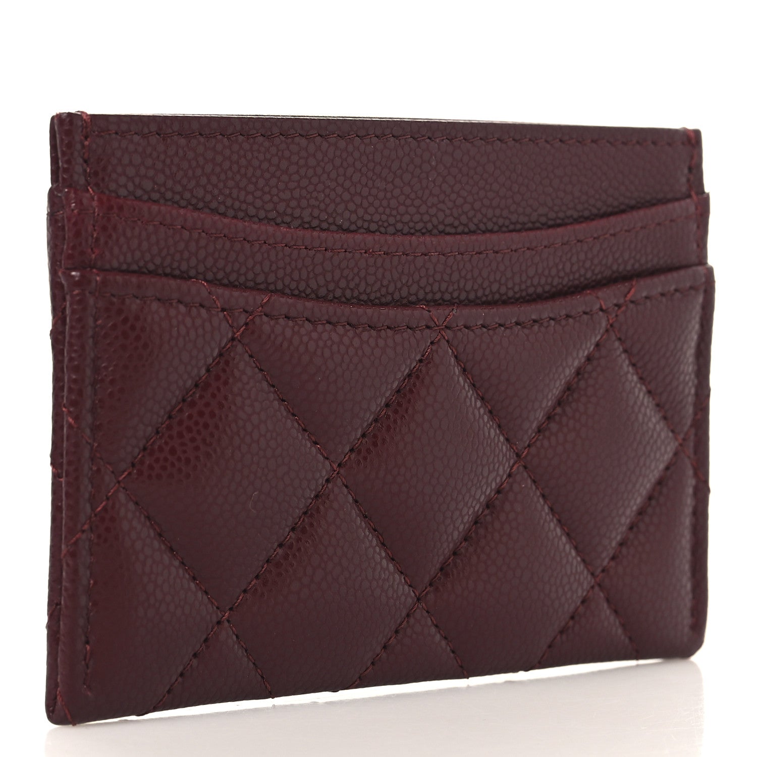 Chanel Caviar Quilted Card Holder Burgundy 3 of 9