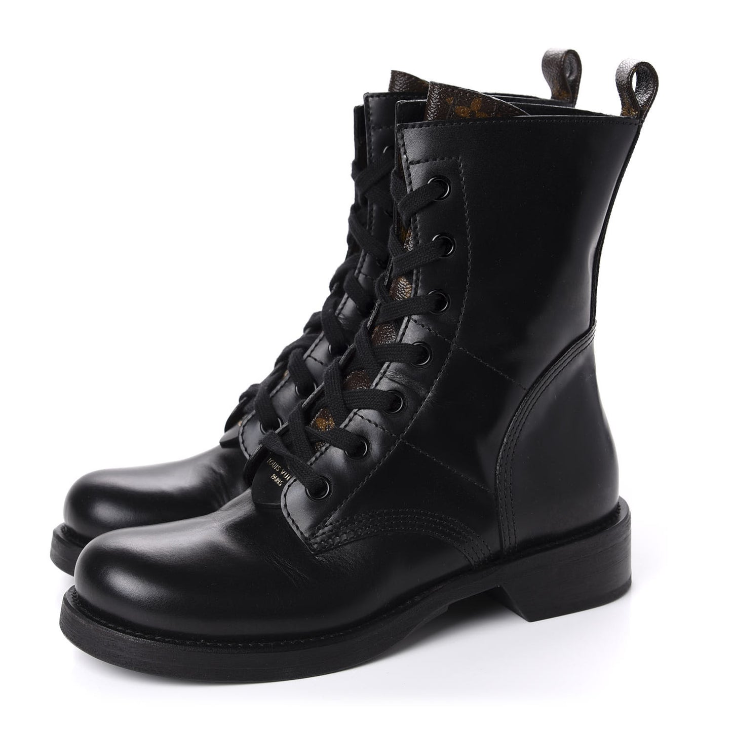Calfskin Monogram Metropolis Flat Ranger Boots 39 Black